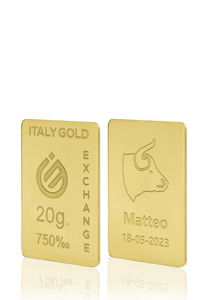 Lingotto Oro segno zodiacale Toro 18 Kt da 20 gr. - Idea Regalo Segni Zodiacali - IGE Gold